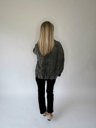 Life Is Good Quilted Washed Jacket - Charcoal