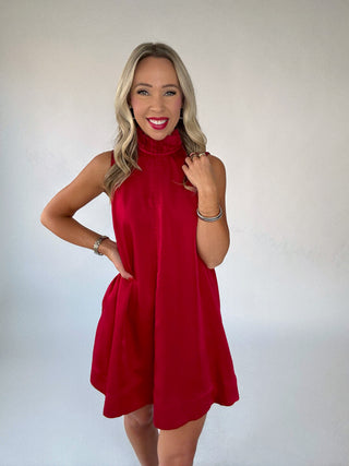 The Holiday Soirée Dress - Red