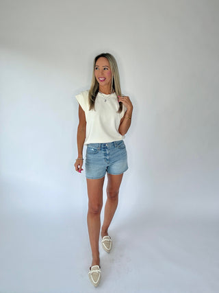 Easy Days Layered Sleeve Top - Cream