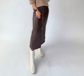 Chocolate Love Vegan Leather Skirt