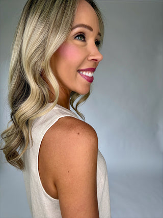 As Simple As That Linen Blend Tank - Natural