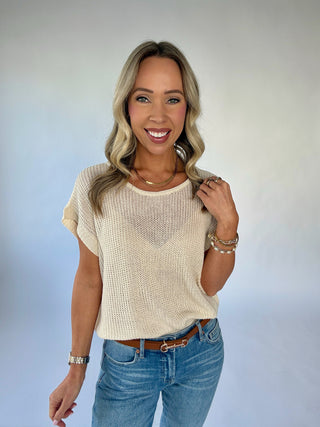 Soaking Up The Sunshine Knit Top - Ivory