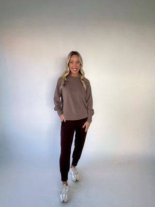 VARLEY Zosia Crew Neck Midlayer - Coffee Quartz