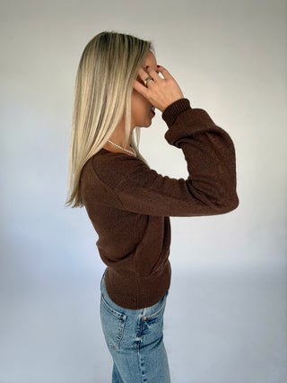 Wrapped Up In You Sweater - Dark Brown