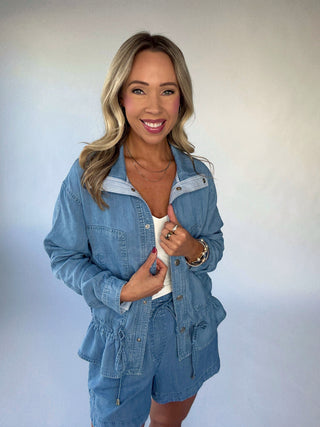 Softly Structured Tencel Jacket - Chambray Blue