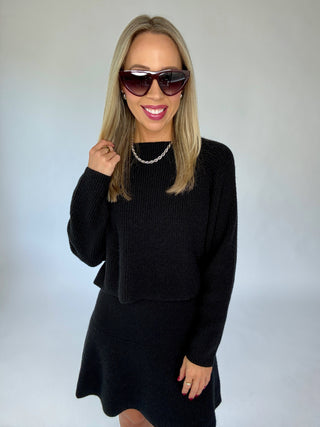 Set The Bar Knit Top - Black
