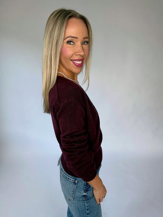 Wrapped Up In You Sweater - Dark Cherry