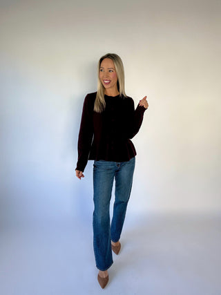 Wine & Dine Cardigan - Burgundy