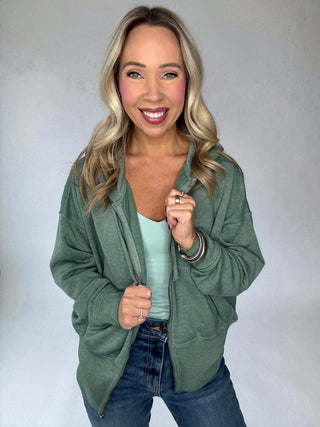 Cool Nights Zip Up Hoodie - Silky Pine