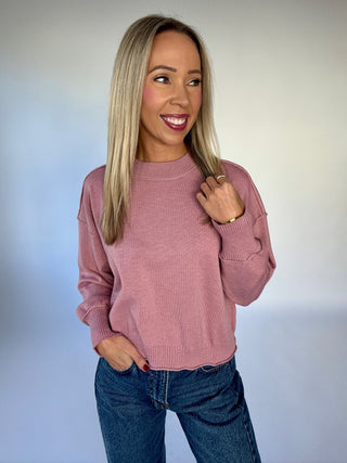 Easy As Ever Lightweight Sweater - Mauve