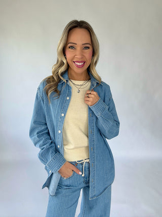 Haven Striped Denim Top
