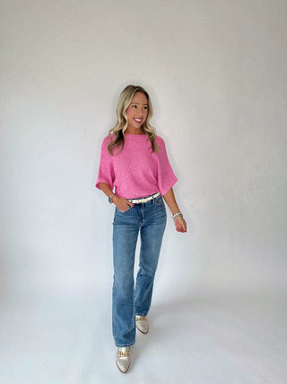 Flirty & Fun Knit Top - Sweet Pink
