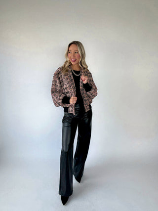 Twist of Fate Tweed Bomber Jacket