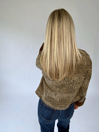 Walk On The Wild Side Corduroy Collar Jacket - Brown Multi