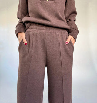 VARLEY The Wide Leg Pant 30" - Coffee Bean Marl