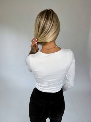 Second Skin Square Neckline Top - White
