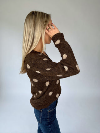 Put On The Spot V-Neck Sweater - Chocolate Brown