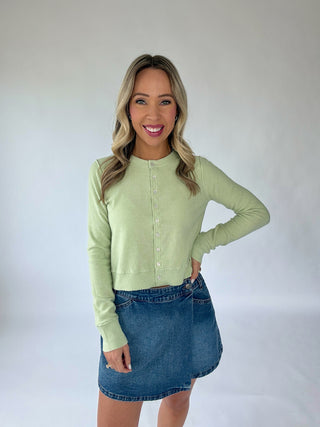 Sweet Serendipity Cardigan - Mint Green