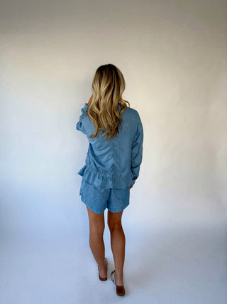 Softly Structured Tencel Jacket - Chambray Blue