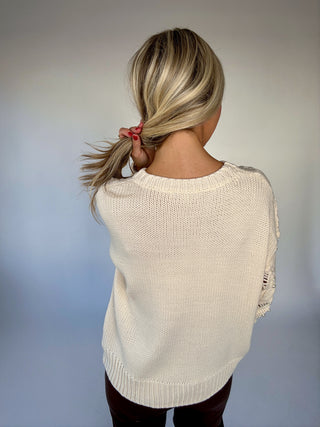 Winter Whispers Pearl Trim Sweater