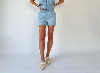 Just Add Sun Denim Shorts - Stone Wash Blue