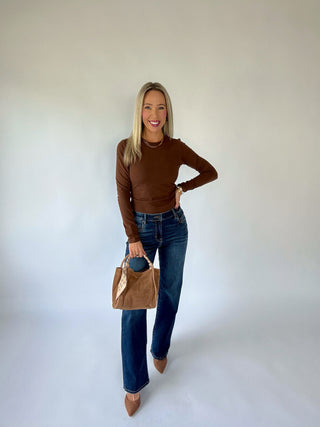She's Got It Handled Suede Bag - Tan