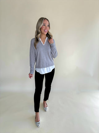 French Cafe Top - Grey