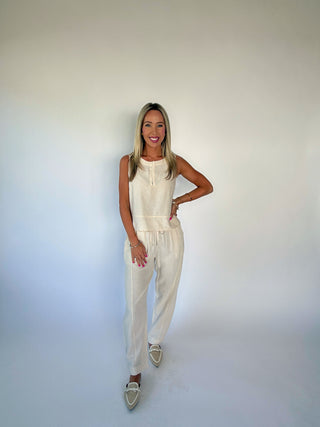 As Simple As That Linen Blend Tank - Natural