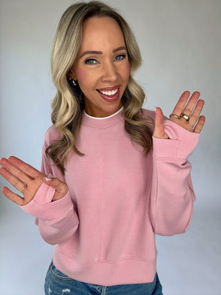 VARLEY Tasmin Cropped Sweat - Zephyr Mauve