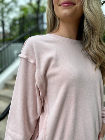 Positive Affirmations Long Sleeve Top - Dusty Pink