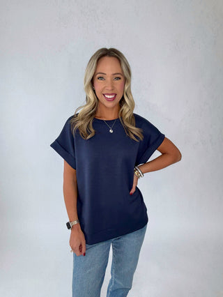 Cool & Collected Top - Navy Blue