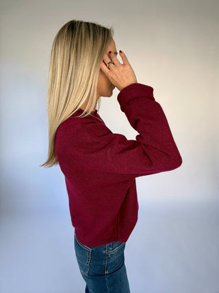 Piper Pullover Oversized Sweater - Wine