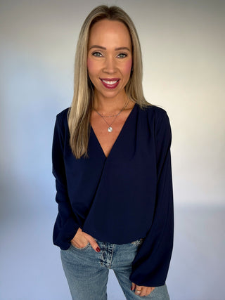 Polished Perspective Top - Navy