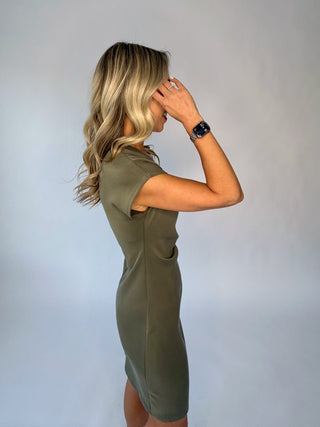 Keep It Cool Mini Dress - Olive