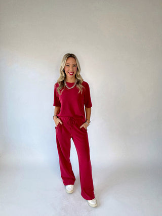 Laguna Lounge Tee - Garnet Red