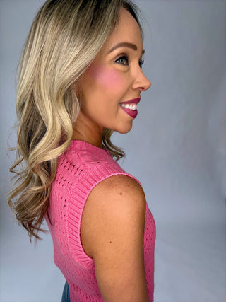 SANCTUARY Pointelle Shell - Bloom Pink