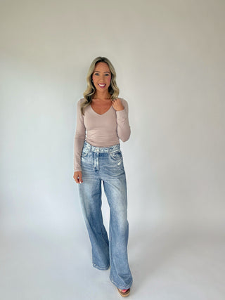 Life On The Edge Sweatpant Jeans - Denim Blue