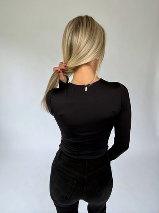 Second Skin Long Sleeve Top - Black