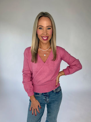 Wrapped Up In You Sweater - Pink