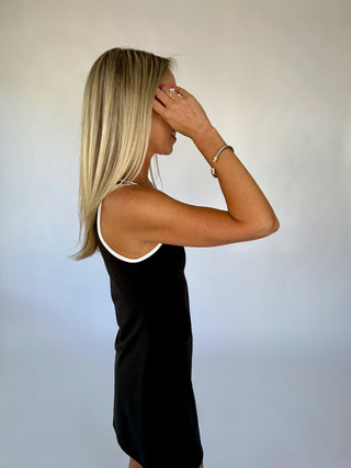 Game, Set, Match Active Mini Dress - Black & White