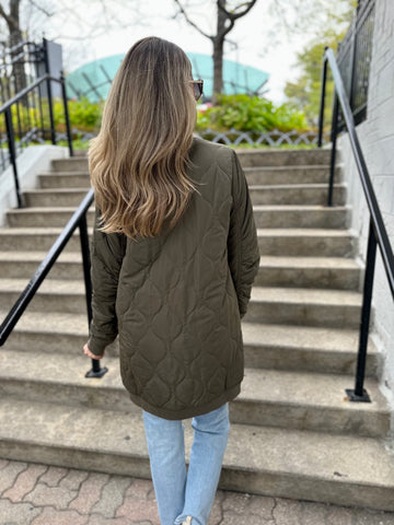 Day In The City Quilted Jacket - Olive