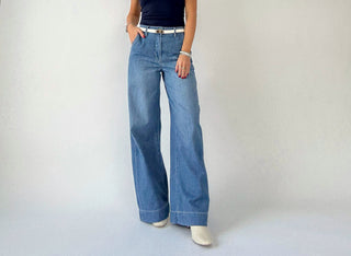 Trouser Style Super Wide Leg Jeans