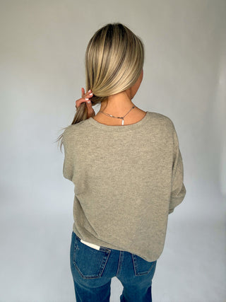 Let It Be Easy V-Neck Top - Taupe