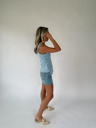 Talk To Me Tank - Powder Blue