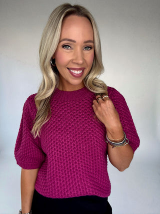 Berry Bliss Open Knit Sweater