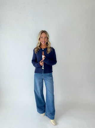 The Ellis Cardigan - Navy Blue