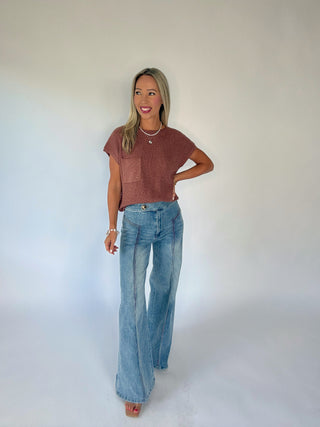 Fresh Outlook Knit Top - Brick