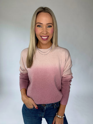 Blushing Beauty Ombre Sweater - Mauve
