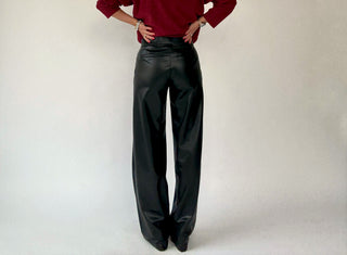 SANCTUARY Runway Leather Trouser - Black