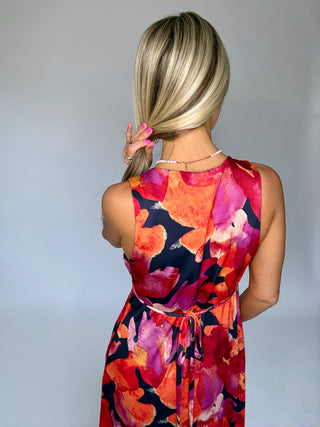 Indigo Bloom Midi Dress - Navy Floral